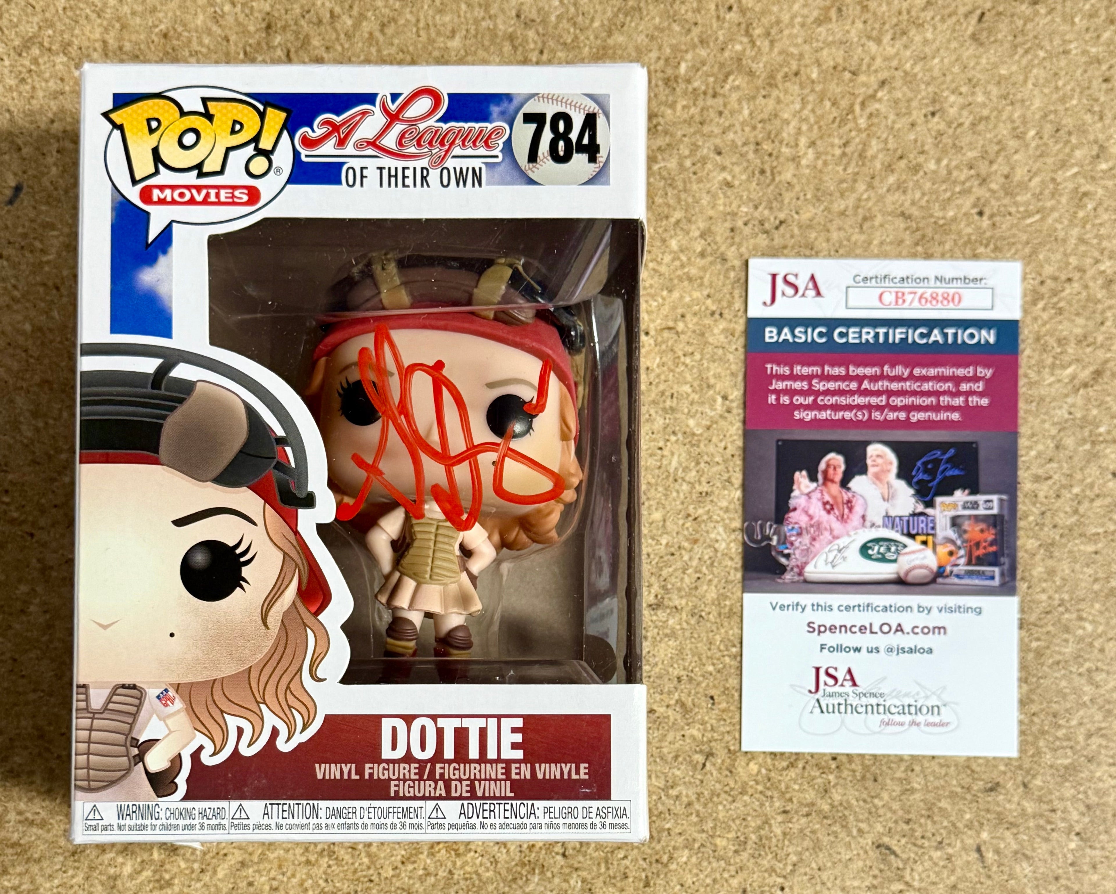 Geena Davis Signed Dottie Funko Pop! #784 A League Of Their Own With JSA COA