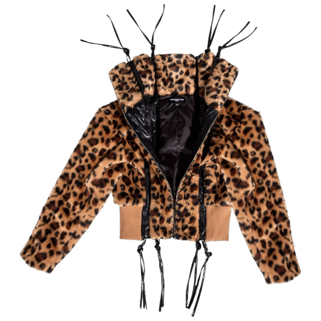 BL CROPPED LYNX WEBCUT LEATHER ZIPUP