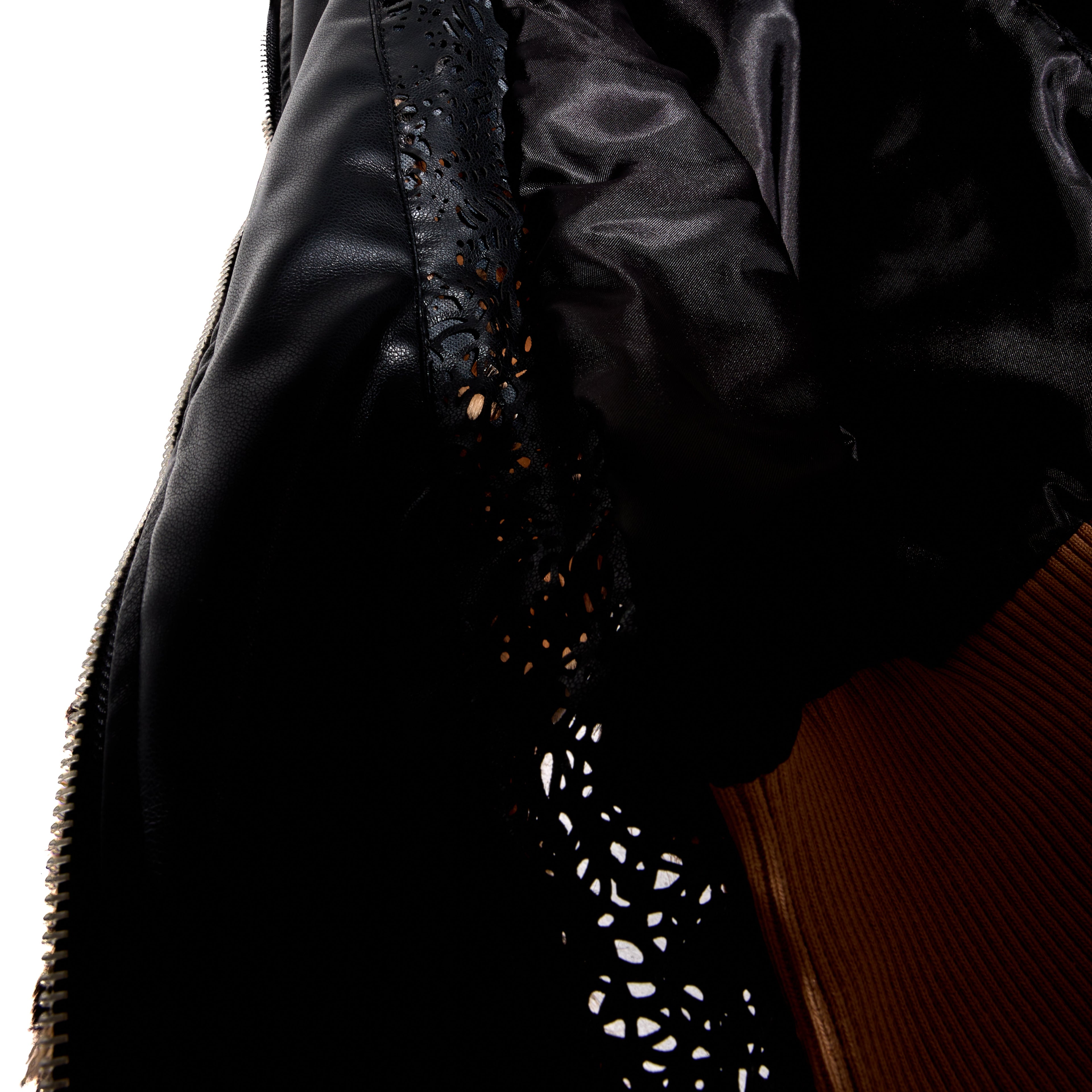BL CROPPED LYNX WEBCUT LEATHER ZIPUP