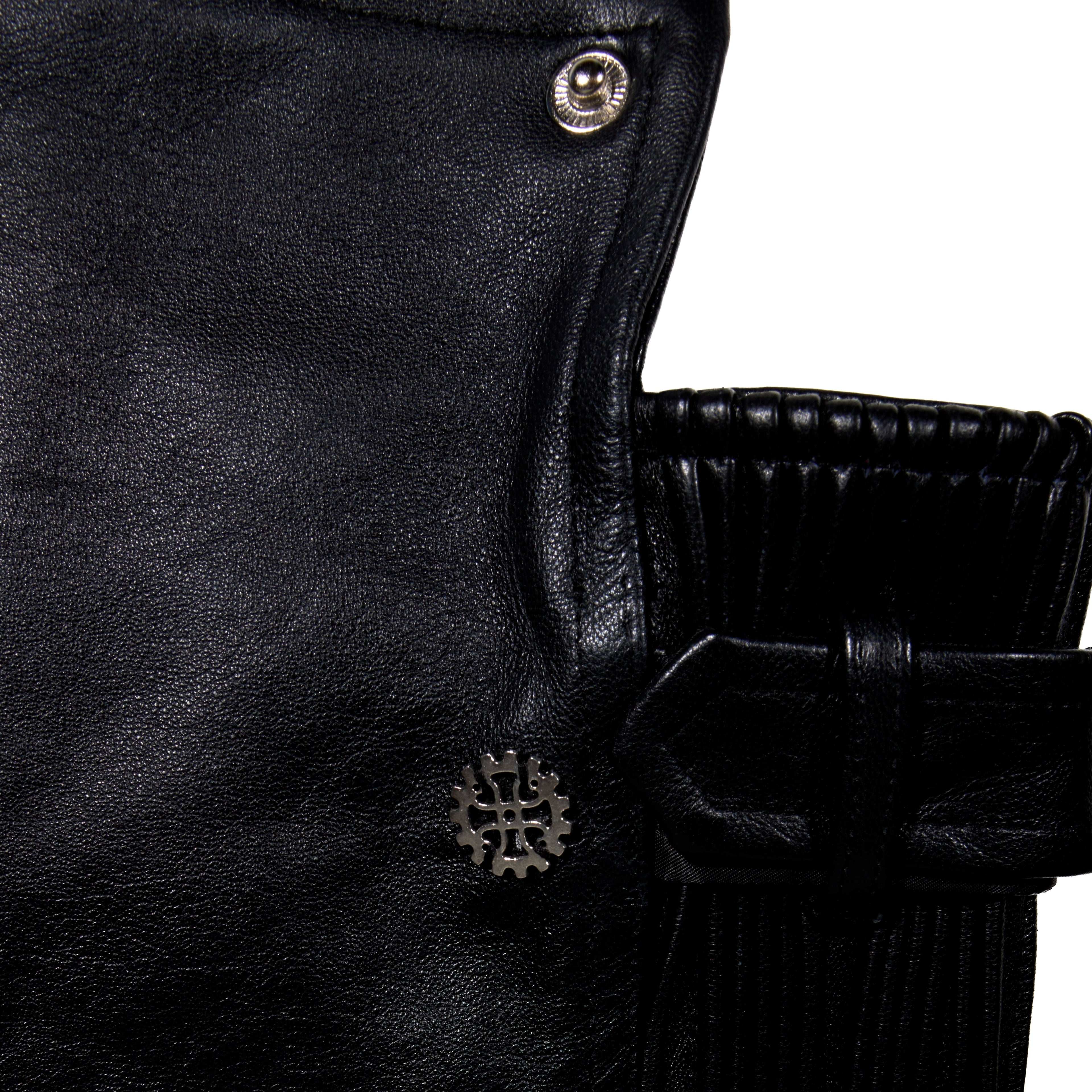 BL MAGIE LEATHER PADDED JACKET W/ SOFTENED DETACHABLE GLOVES