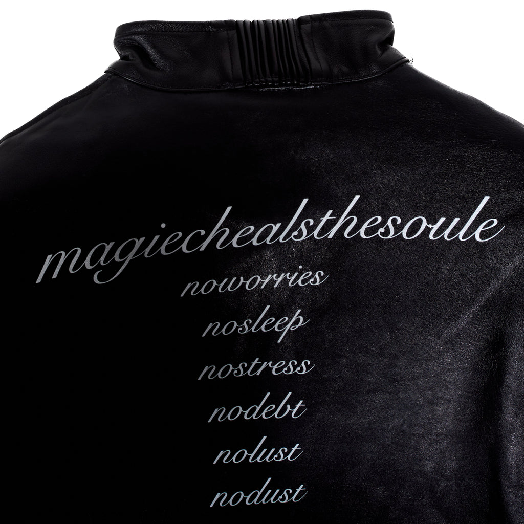 BL MAGIE LEATHER PADDED JACKET W/ SOFTENED DETACHABLE GLOVES