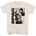 Tupac Tan Logos T-Shirt | Officially Licensed Tupac Shakir Merchandise