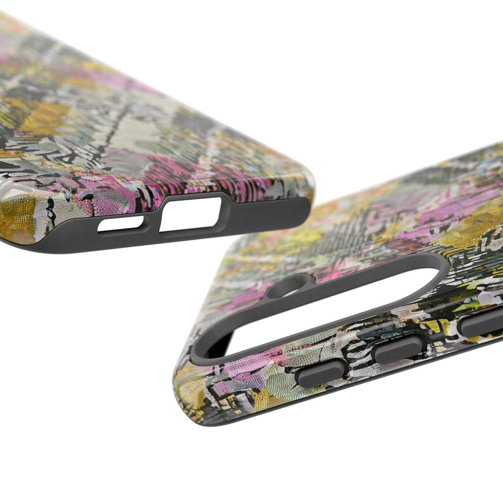 Purple Plaid Floral Artistic Tough Phone Case
