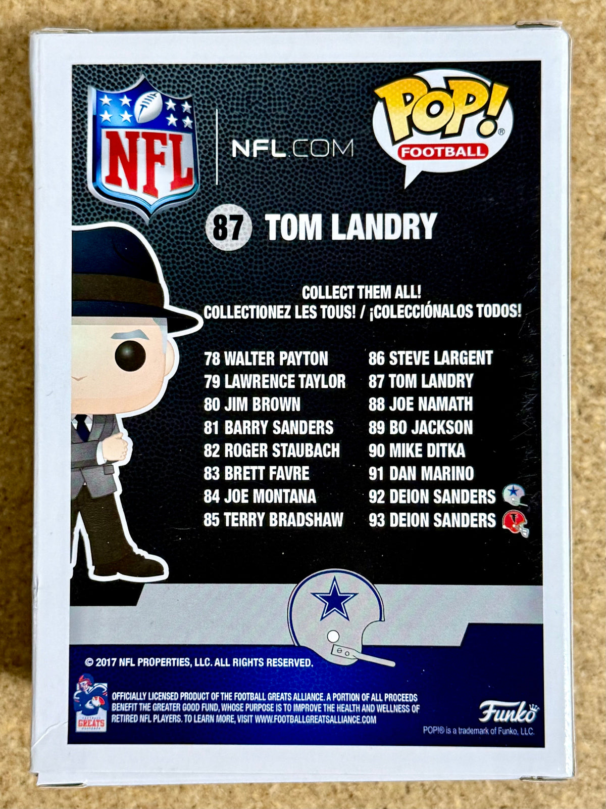 Funko Pop! Football Tom Landry #87 NFL Dallas Cowboys Coach 2017 How Bout Them