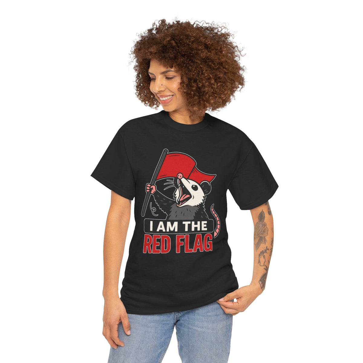 T-Shirt — "I Am The Red Flag" Possum Graphic Tee