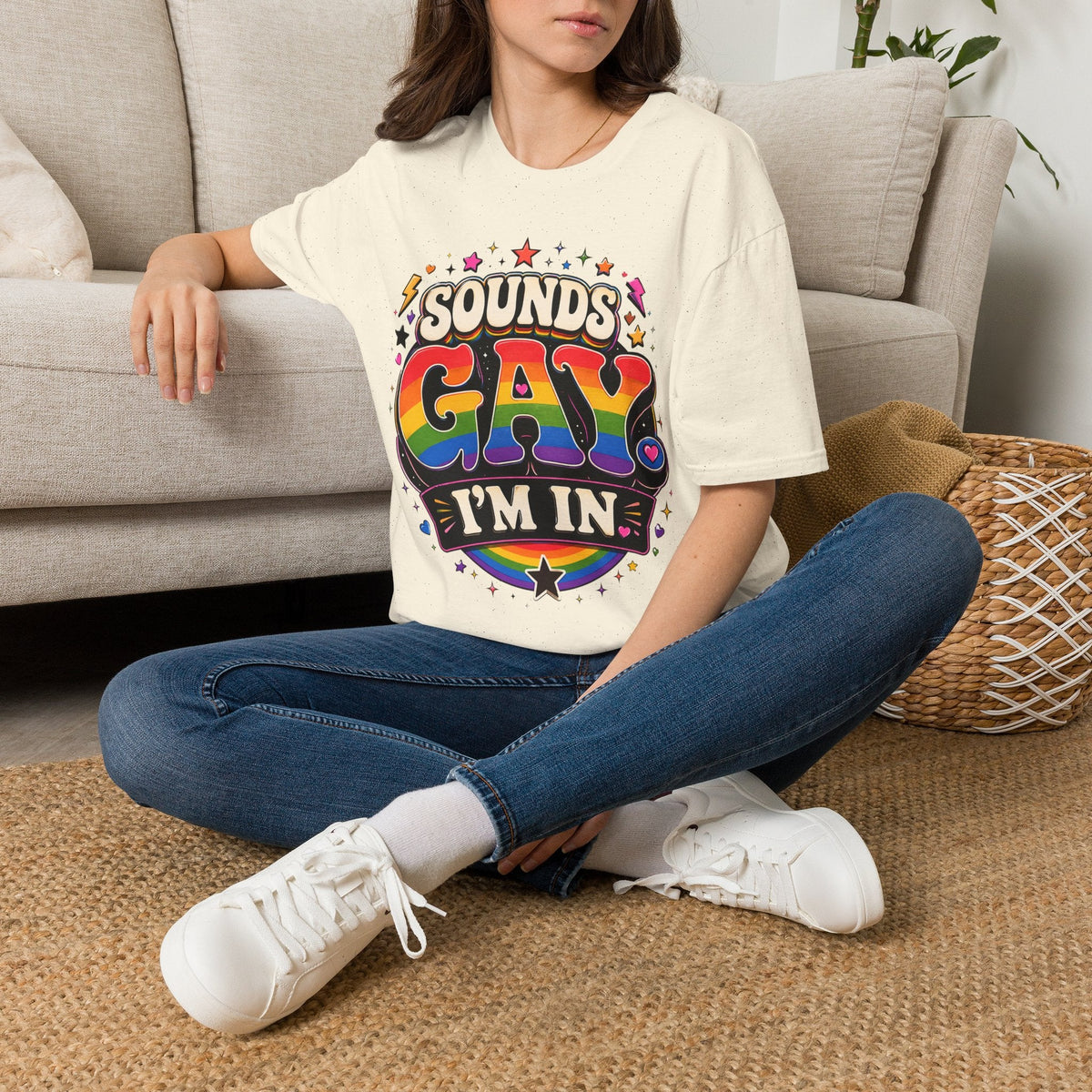 Sounds Gay T‑Shirt — Rainbow Retro "Sounds Gay I'm In" Pride Tee