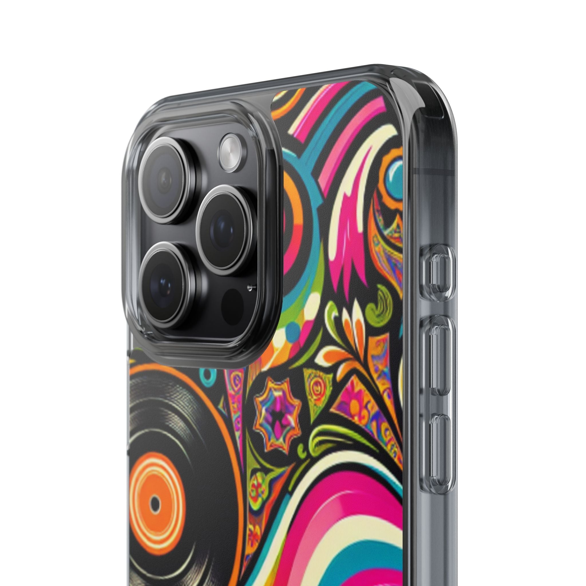 Colorful Vinyl Record Clear Phone Case