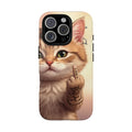 Evil Kitty Giving the Bird Tough Phone Case