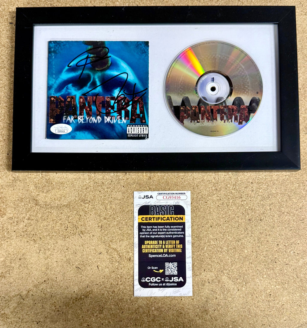 Pantera Phil Anselmo & Rex Brown Signed “Far Past Driven” Framed CD With JSA COA