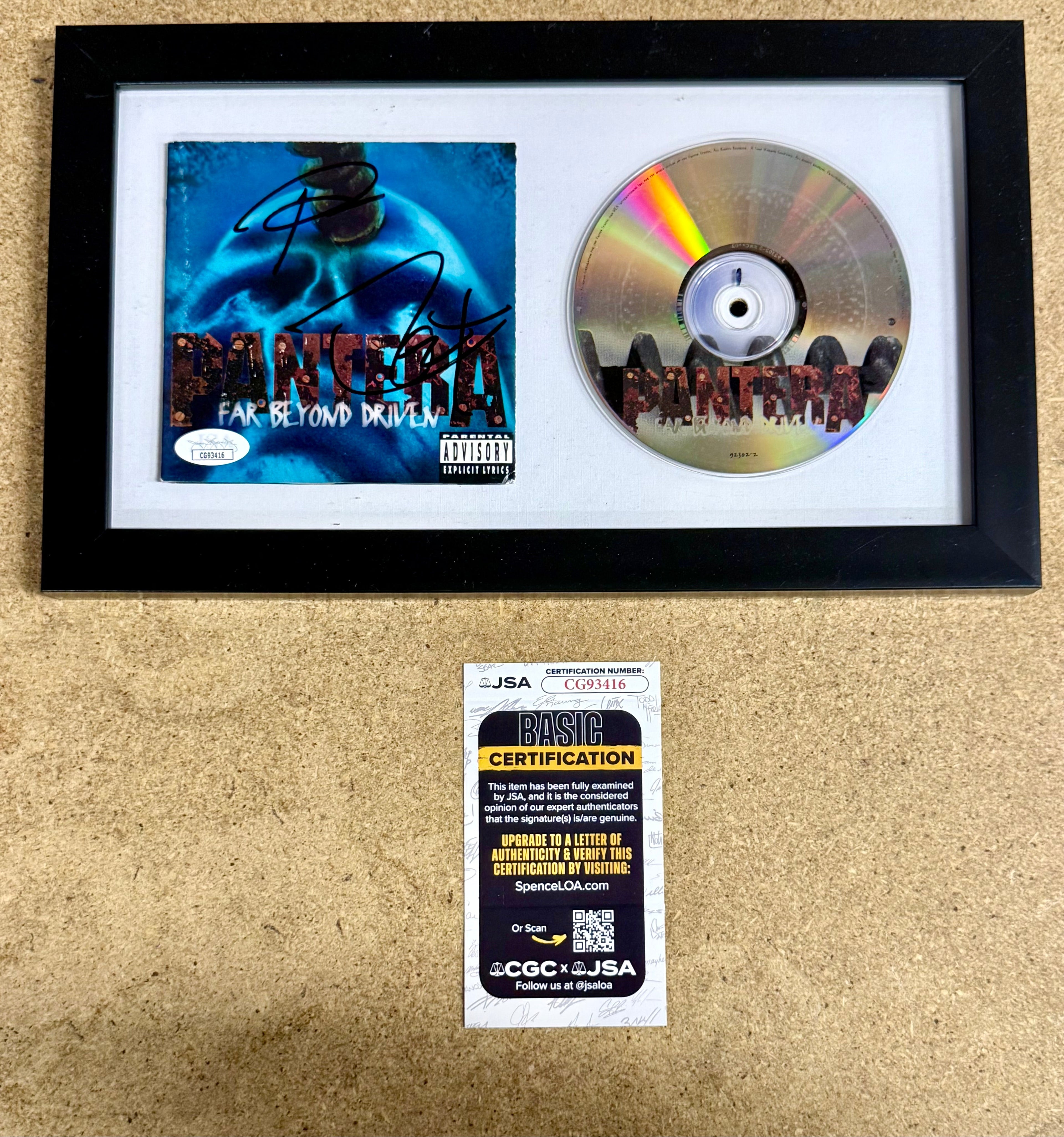 Pantera Phil Anselmo & Rex Brown Signed “Far Past Driven” Framed CD With JSA COA