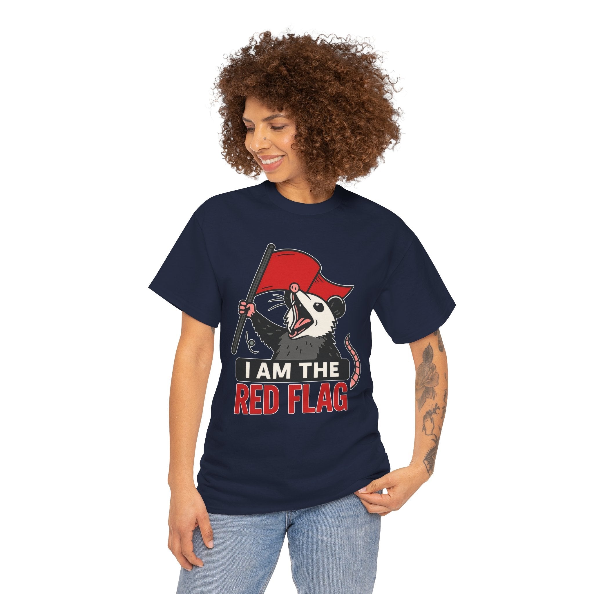 T-Shirt — "I Am The Red Flag" Possum Graphic Tee