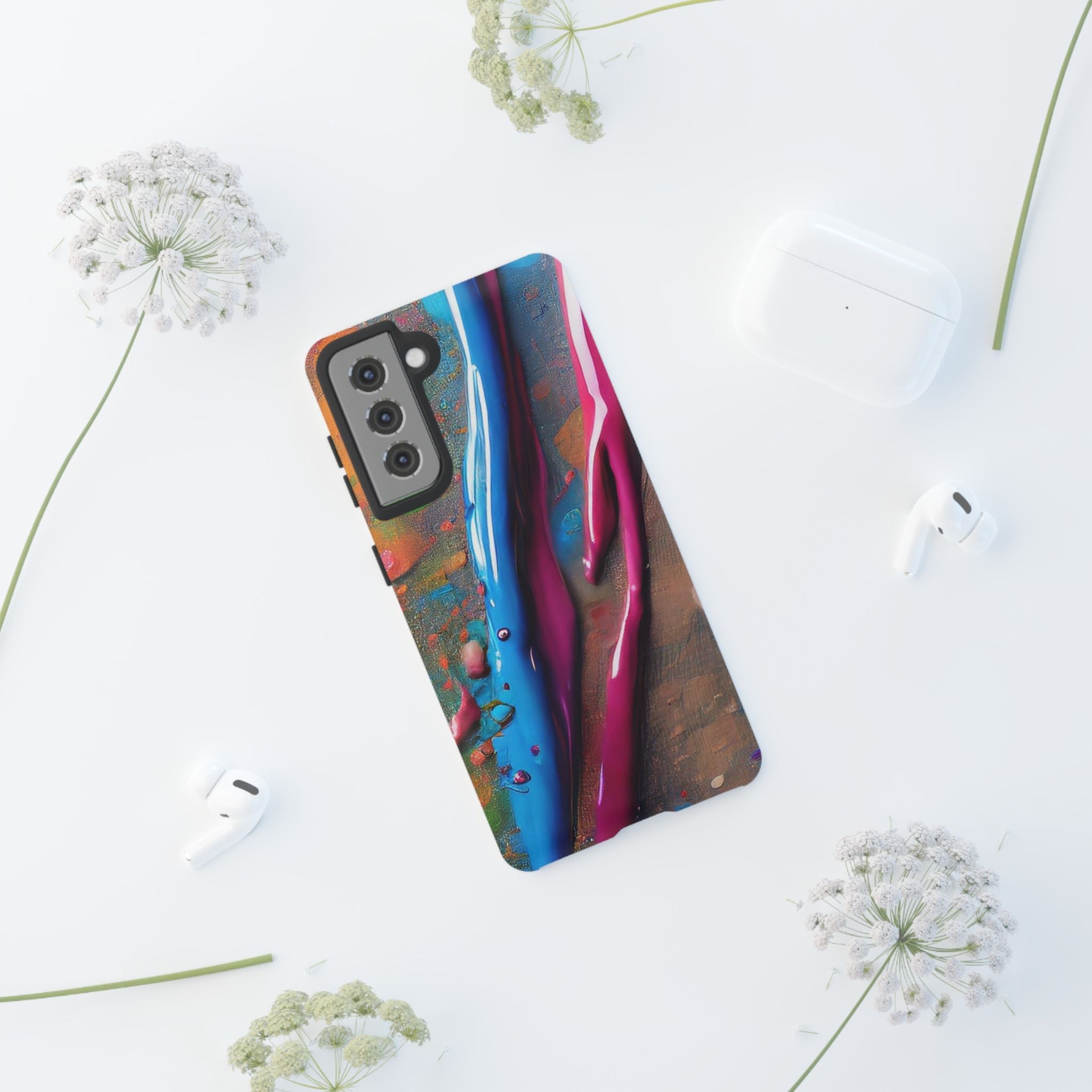 Colorful Artistic Paint Splatter Tough Phone Case