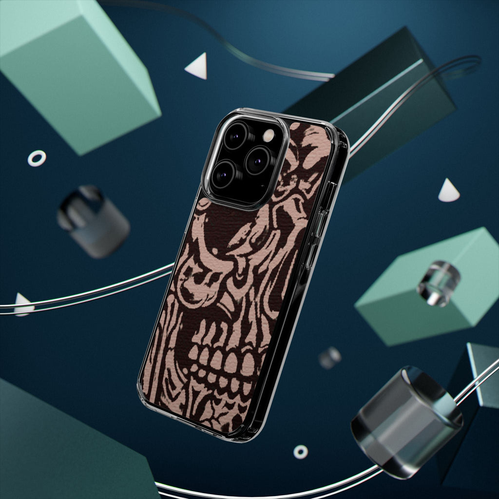 Gothic Abstract Skull Clear Phone Case
