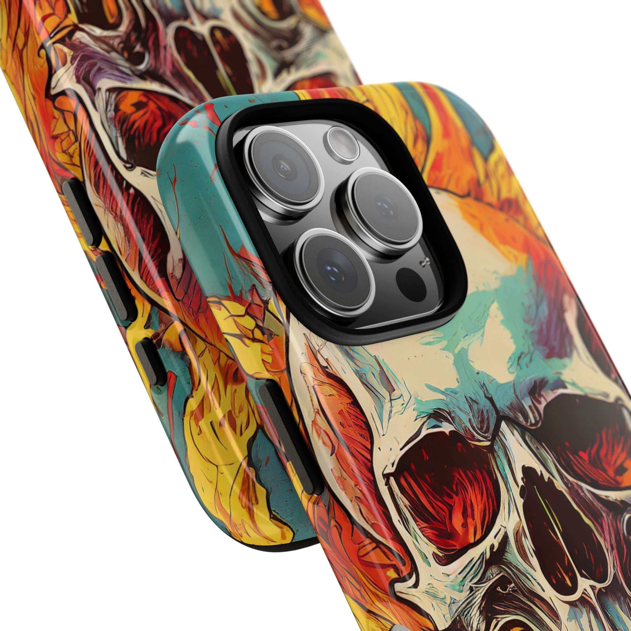 Flaming Skull Tough Phone Case