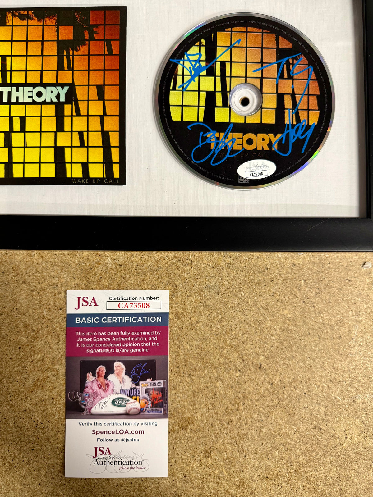 Theory Of A Deadman Complete Band Signed “Wake Up Call” (2017) Framed CD With JSA COA