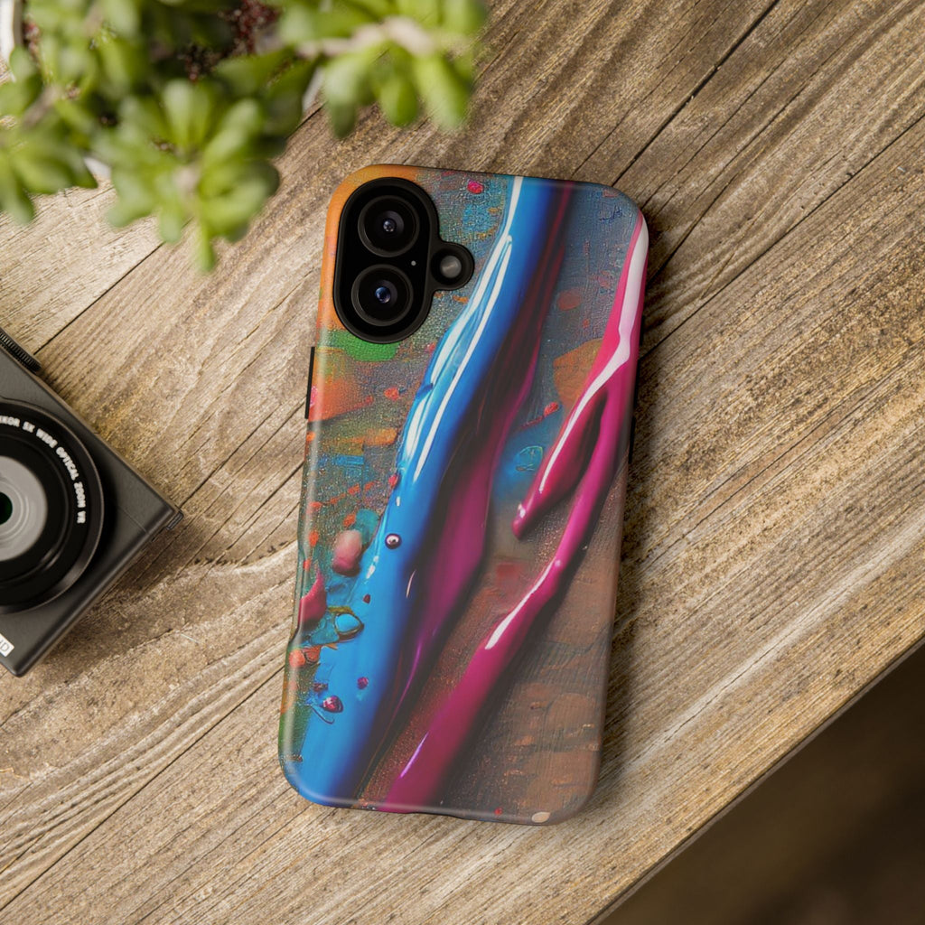 Colorful Artistic Paint Splatter Tough Phone Case