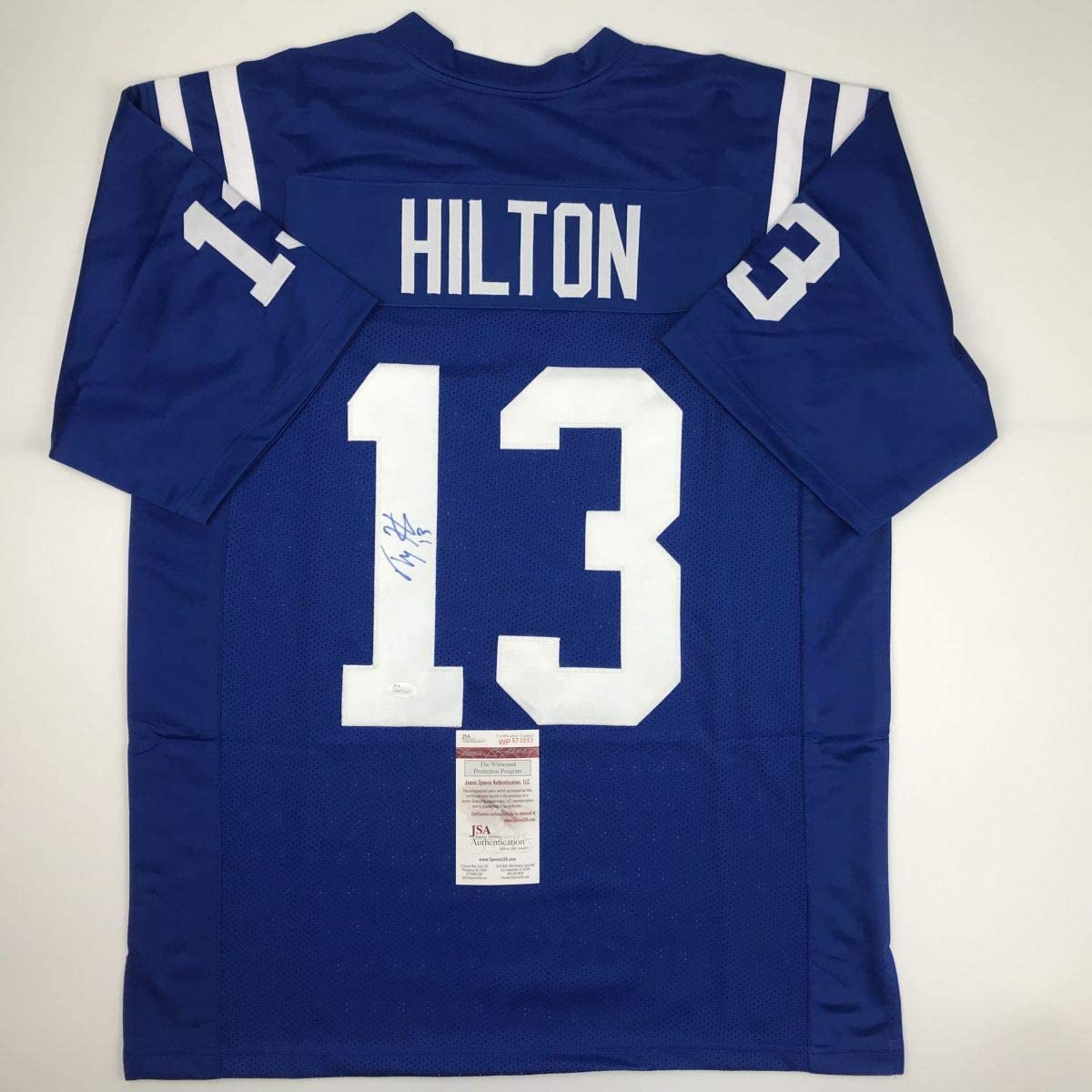 Autographed/Signed TY T.Y. Hilton Indianapolis Blue Football Jersey JSA COA