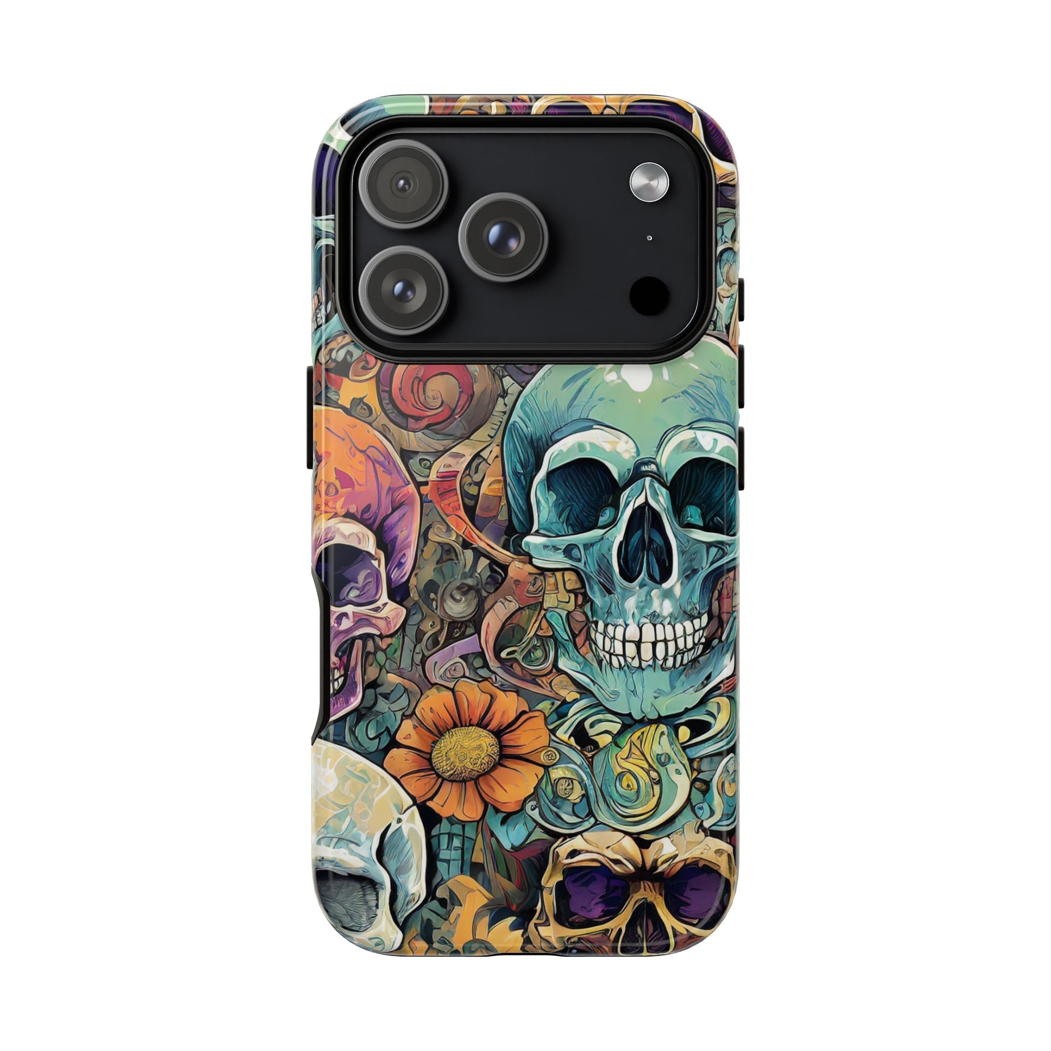 Artistic Skull Collage Tough Phone Case