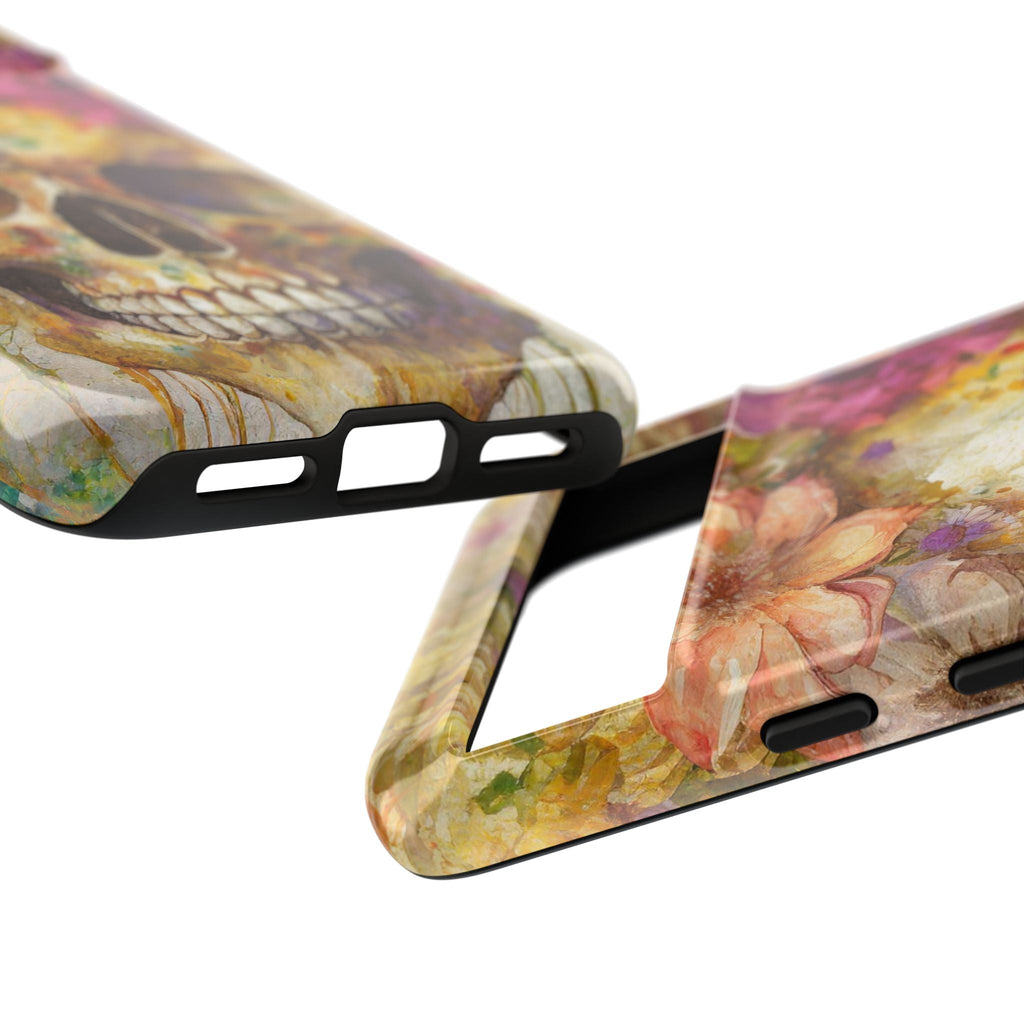 Unique Floral Skull Tough Phone Case