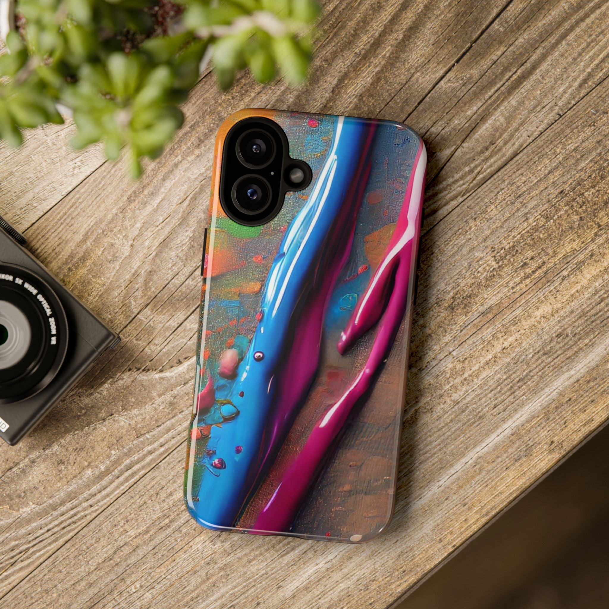 Colorful Artistic Paint Splatter Tough Phone Case