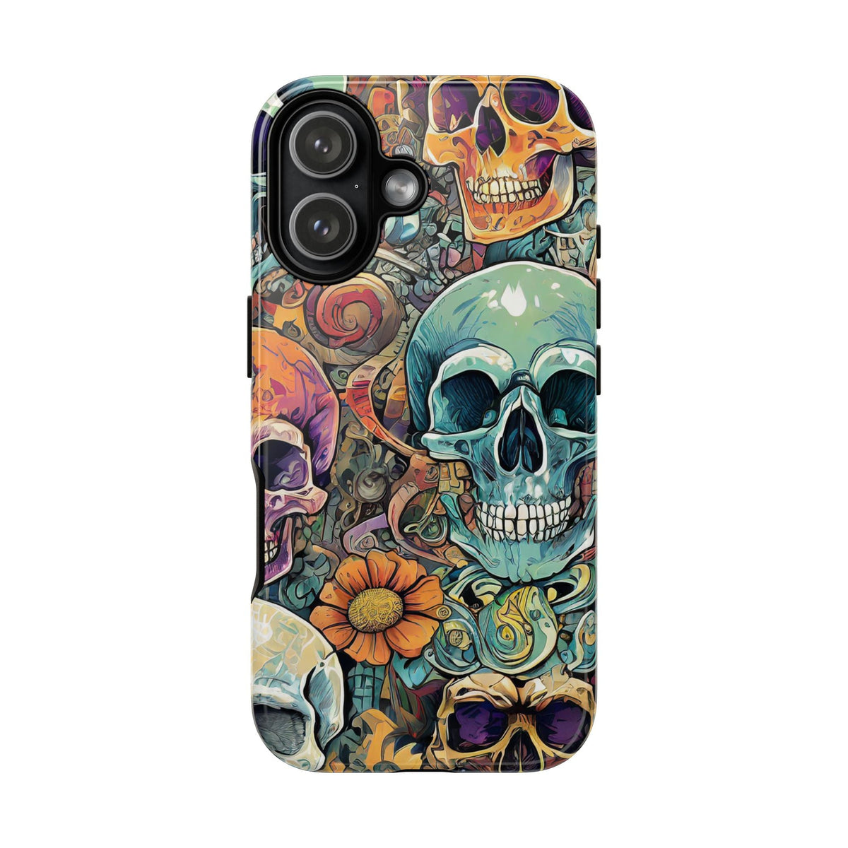 Artistic Skull Collage Tough Phone Case
