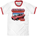 70s Chevrolet Camaro Z28 Ringer T-Shirt - White/Red