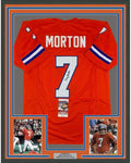 Framed Autographed/Signed Craig Morton 35x39 Denver Orange Football Jersey JSA COA
