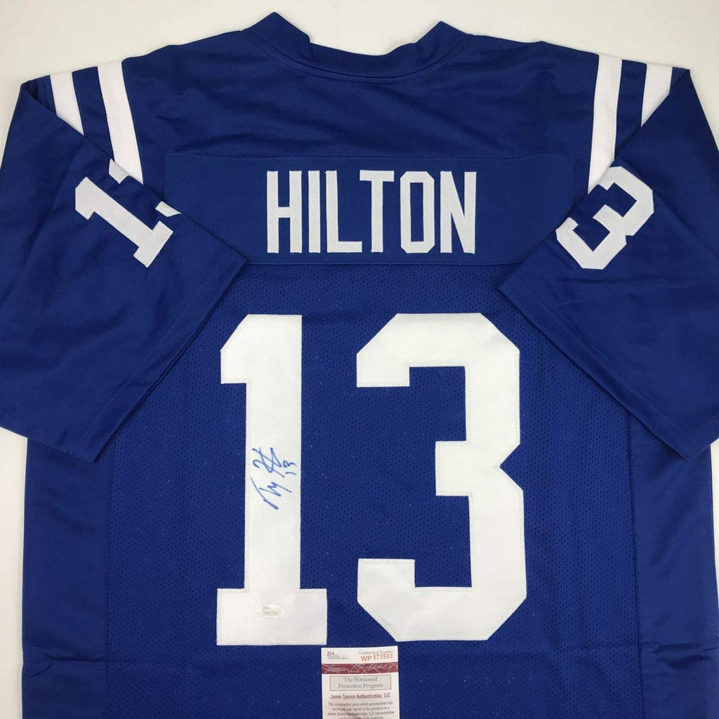 Autographed/Signed TY T.Y. Hilton Indianapolis Blue Football Jersey JSA COA