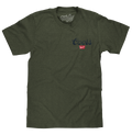 Coors Banquet The Legend Left Chest Front and Back Print T-Shirt - Military Green