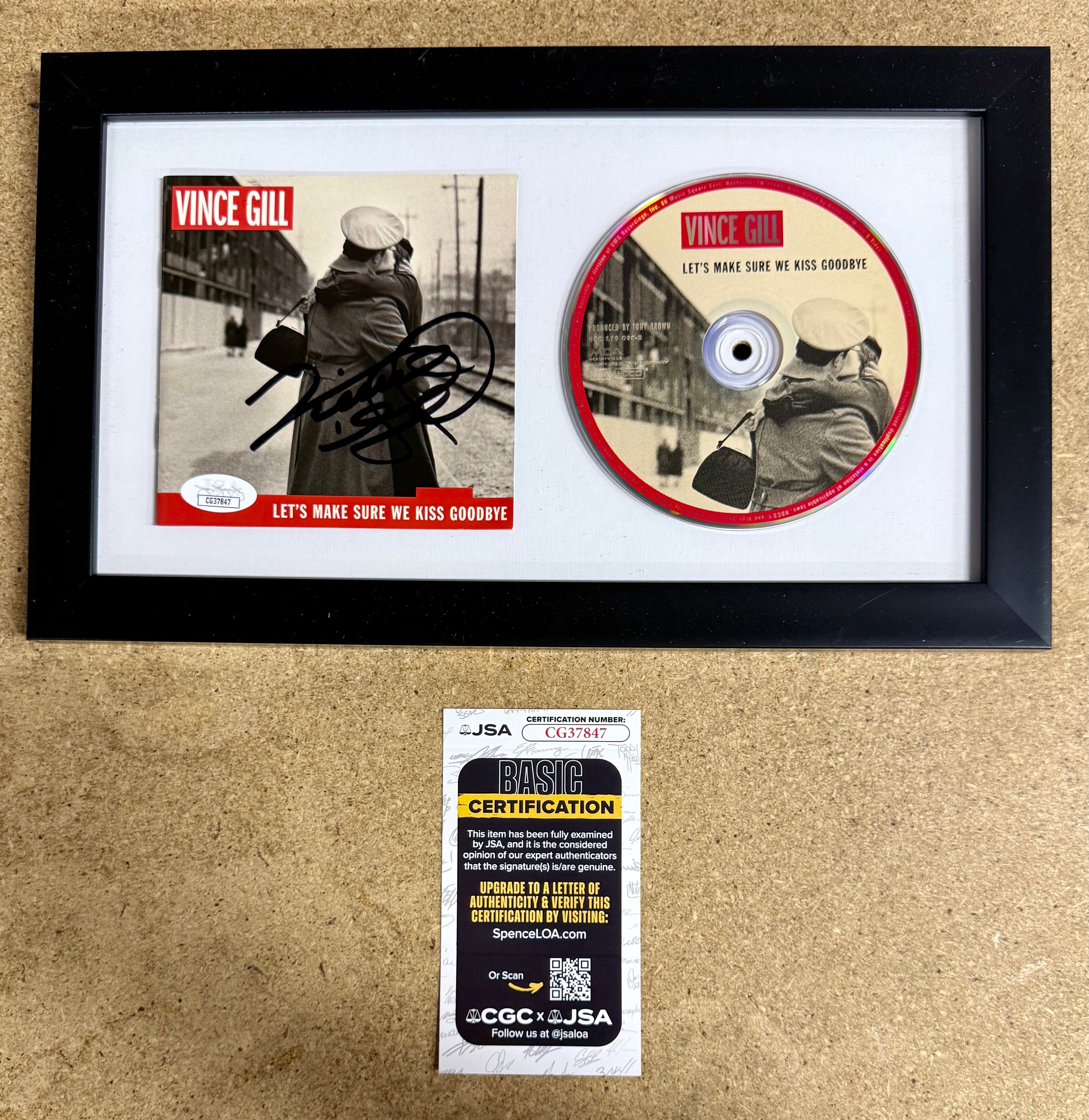 Musician Vince Gill Framed & Signed “Let’s Make Sure We Kiss Goodbye” (2000) CD Booklet With JSA COA