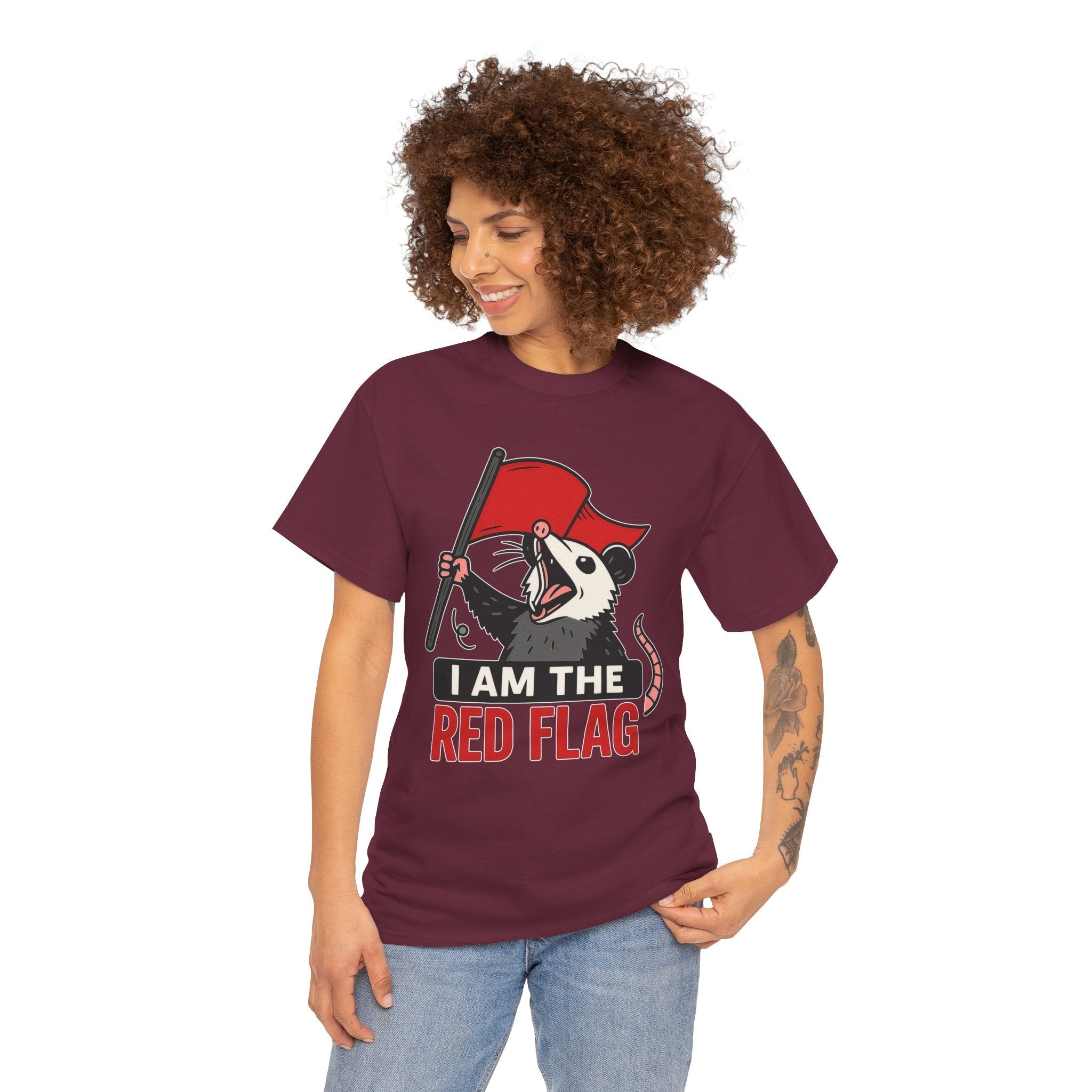 T-Shirt — "I Am The Red Flag" Possum Graphic Tee