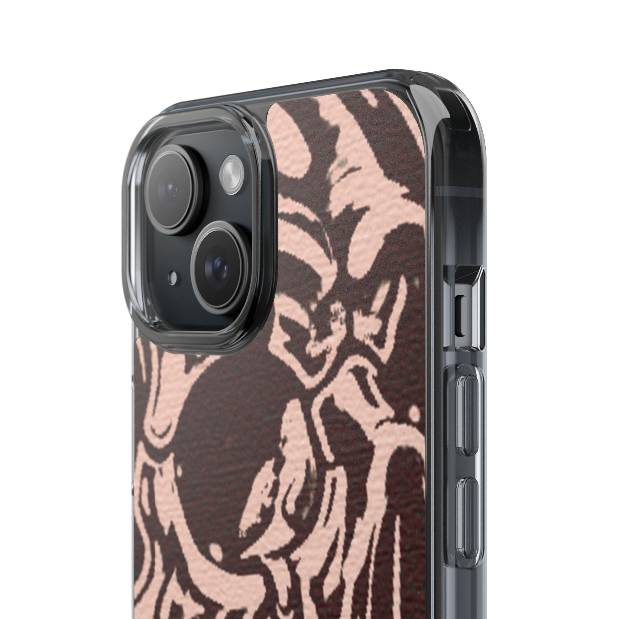 Gothic Abstract Skull Clear Phone Case