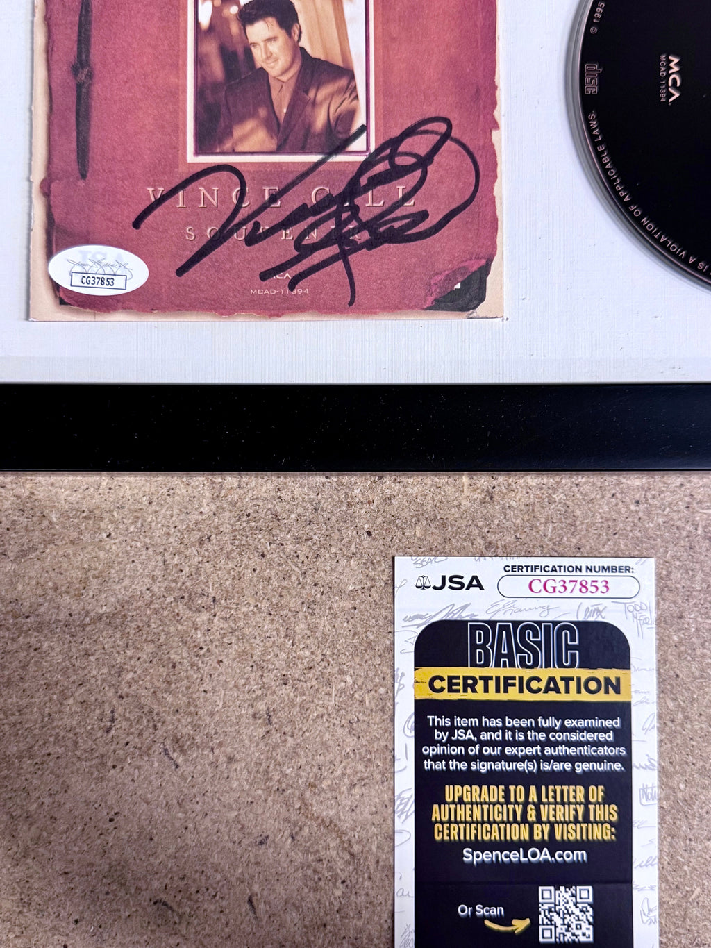 Vince Gill Framed & Signed “Souvenirs” (1995) CD Booklet With JSA COA