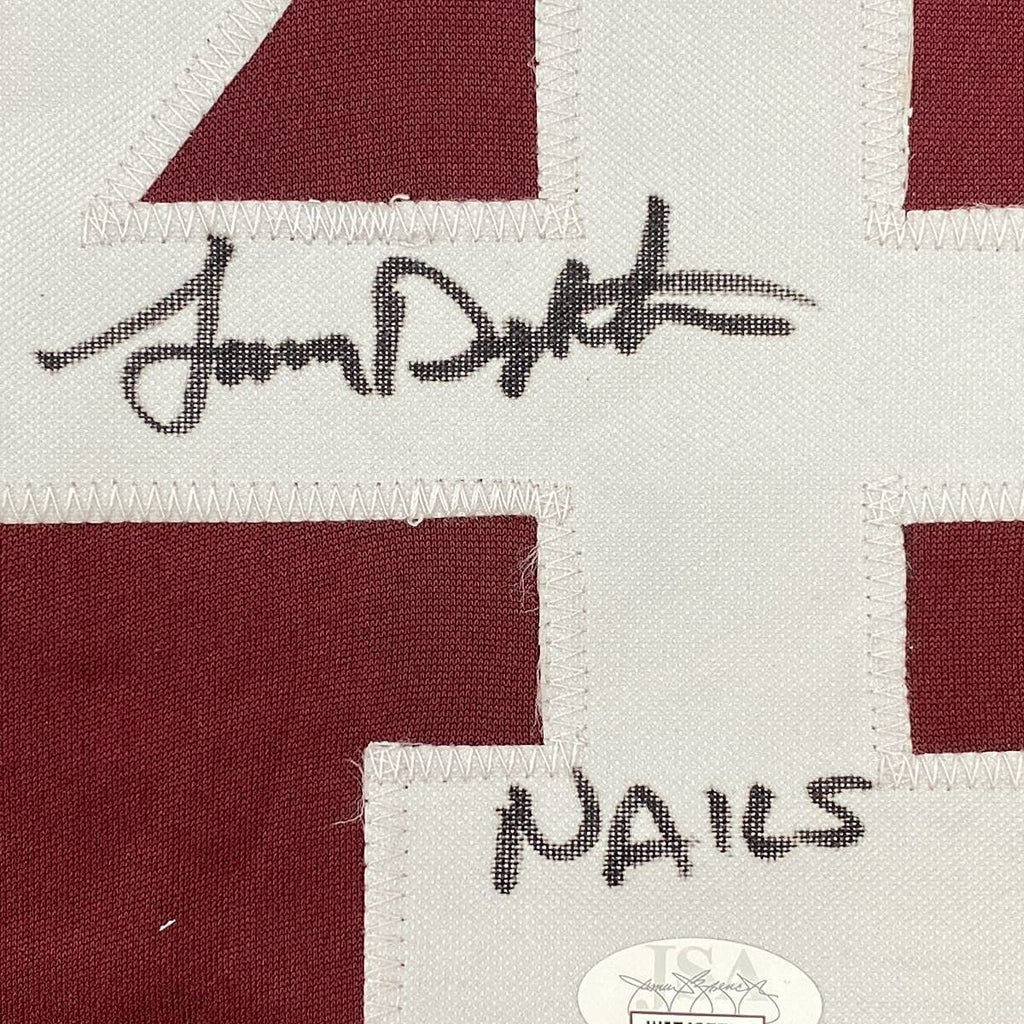 Framed Autographed/Signed Lenny Dykstra Nails 35x39 Philadelphia Maroon Baseball Jersey JSA COA