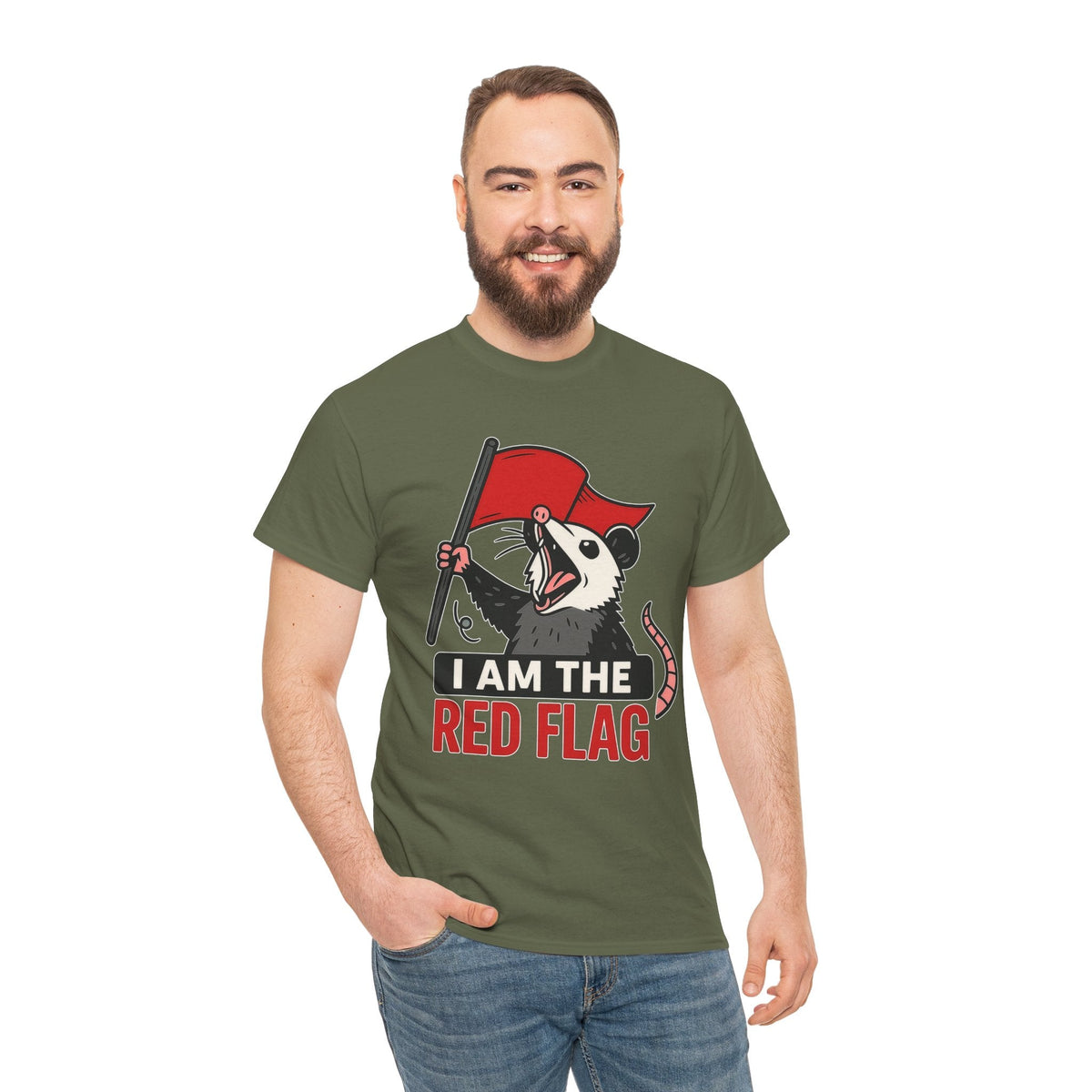 T-Shirt — "I Am The Red Flag" Possum Graphic Tee