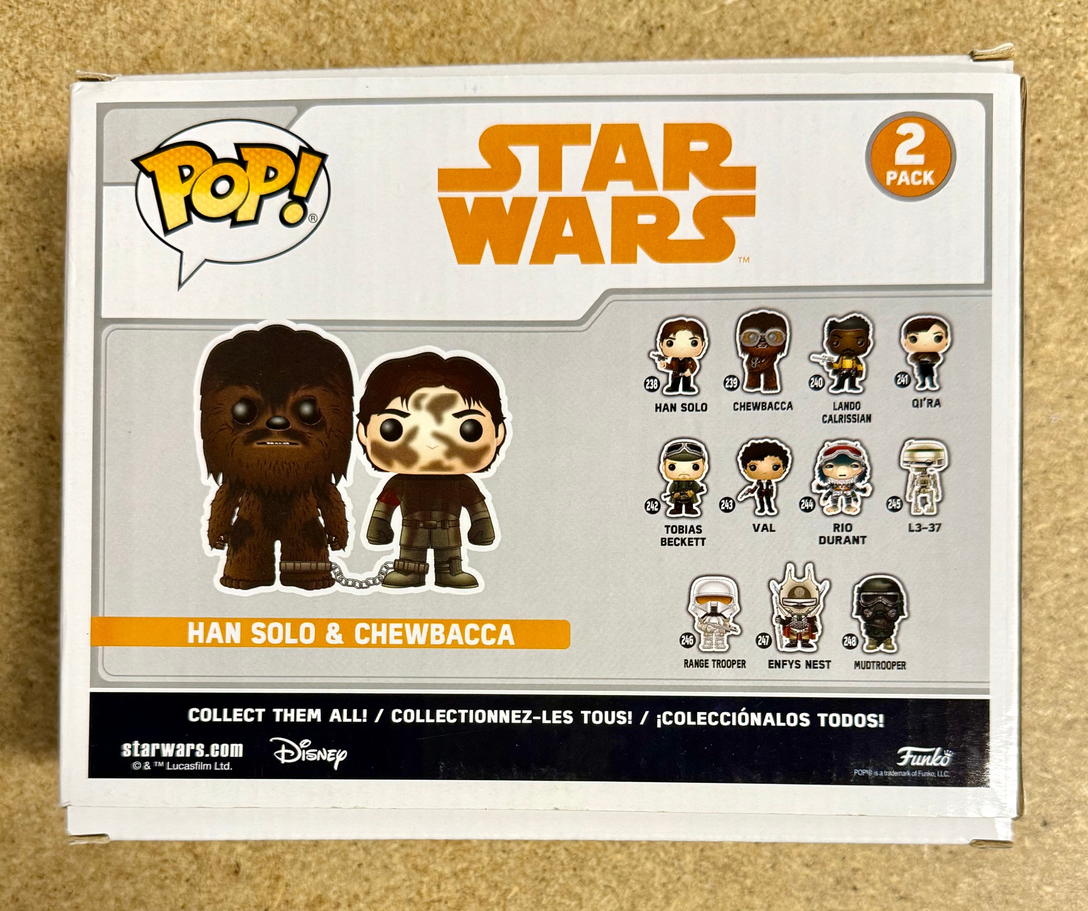 Funko Pop! Han Solo & Chewbacca Chained 2-Pack Star Wars 2018 Vaulted Exclusive