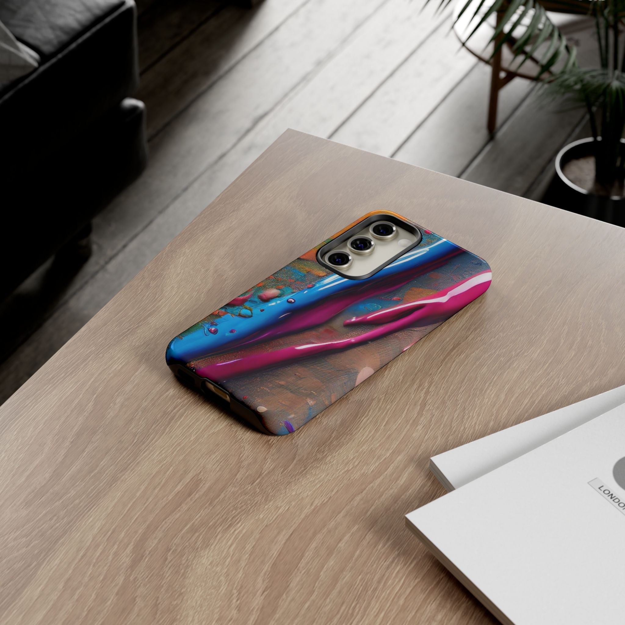 Colorful Artistic Paint Splatter Tough Phone Case