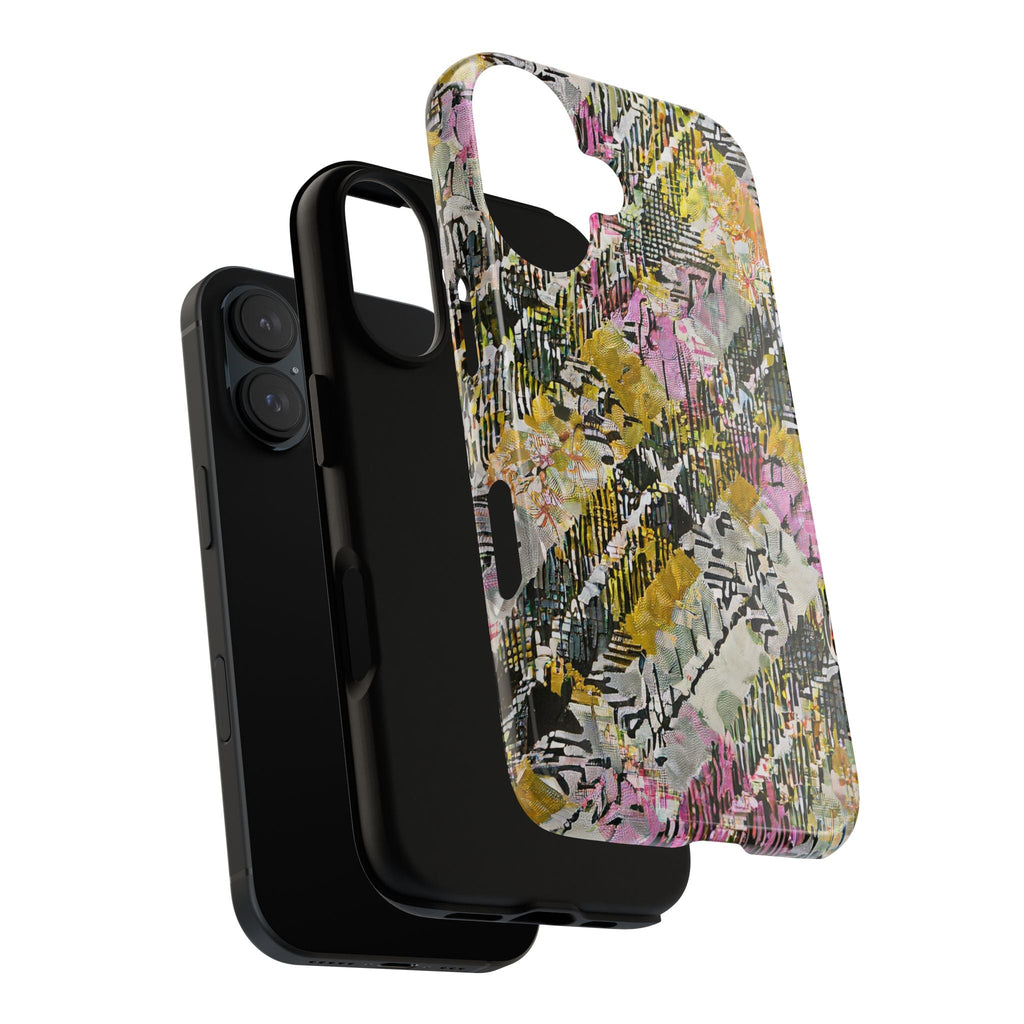 Purple Plaid Floral Artistic Tough Phone Case