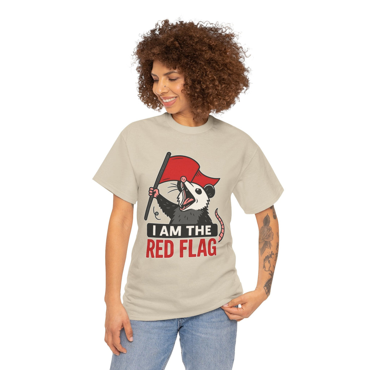T-Shirt — "I Am The Red Flag" Possum Graphic Tee