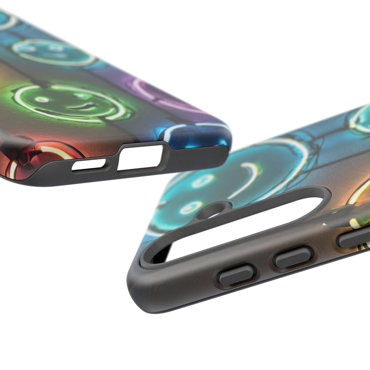 Colorful Neon Smiley Face Phone Case - Tough & Stylish Protection