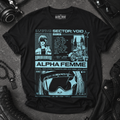 Alpha Femme Cyberpunk Shirt, Sci-Fi Anime Graphic Tee, Techwear Hacker Style Apparel