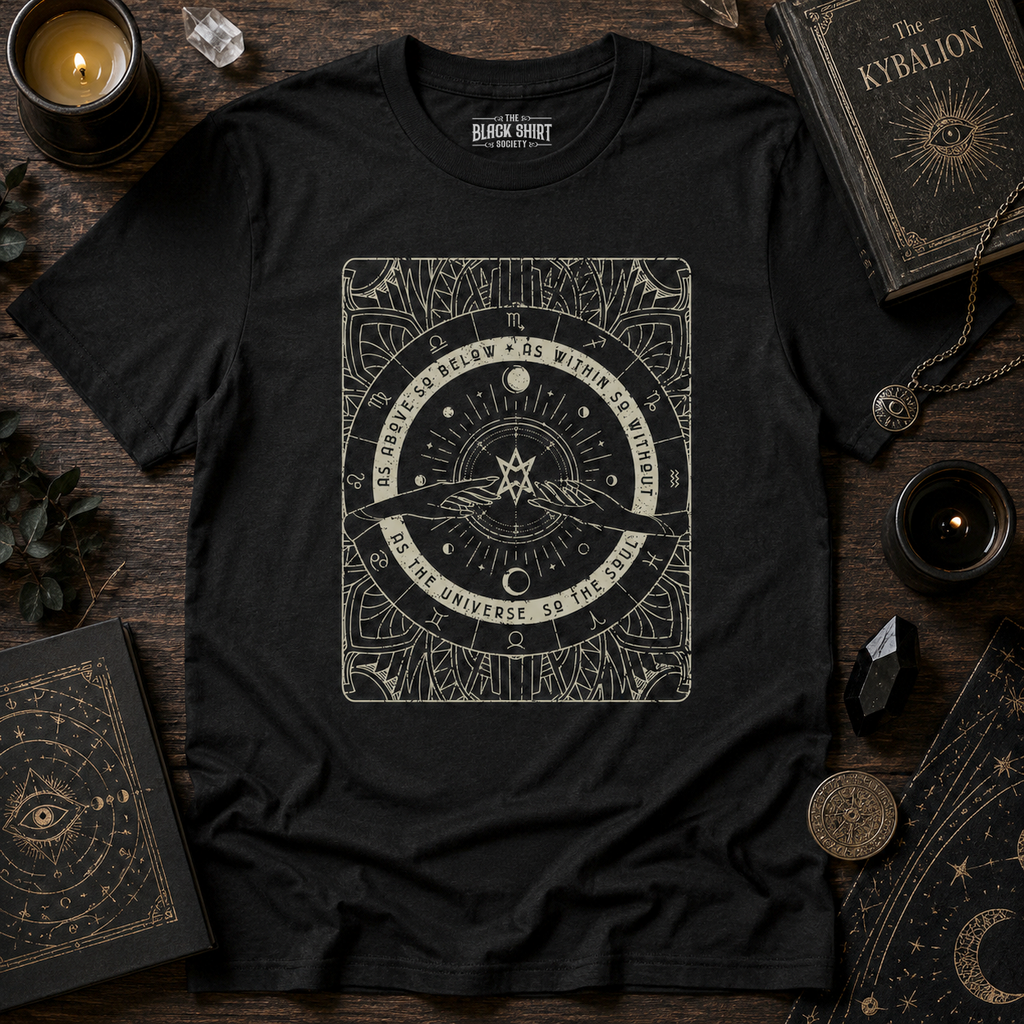 As Above So Below Hermetic Philosophy T-Shirt, Occult Tarot Graphic Tee, Mystical Astrology Shirt