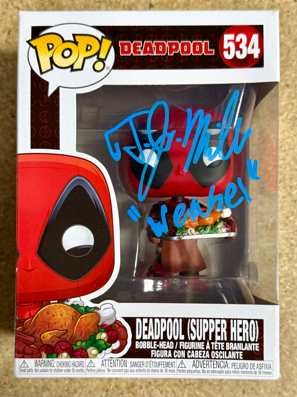 TJ Miller Signed Thanksgiving Deadpool “Weasel” Funko Pop! #534 With JSA COA