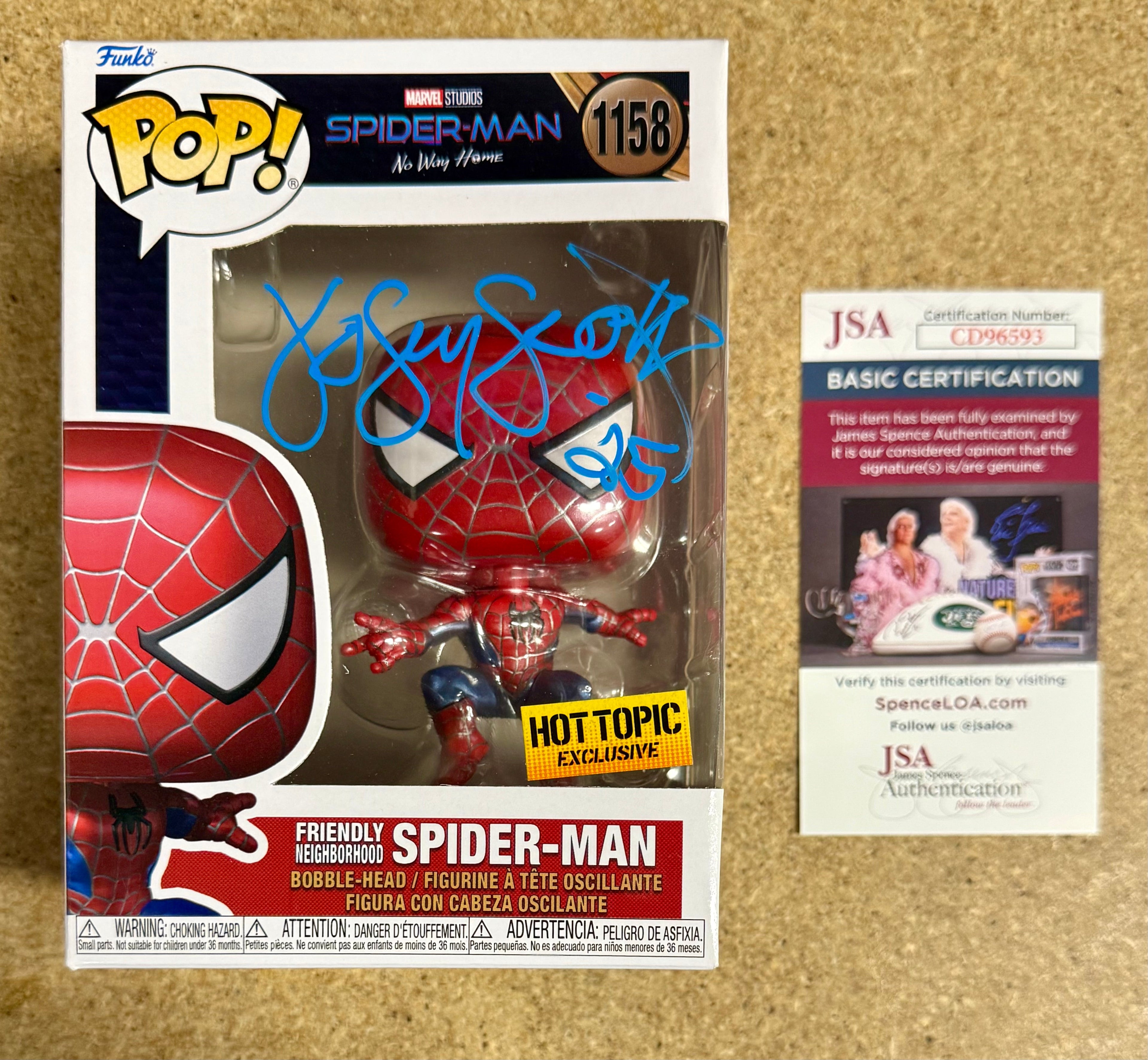 Josey Scott Of Saliva “Hero” Signed Metallic Spider-Man Funko Pop! #1158 Exclusive With JSA COA