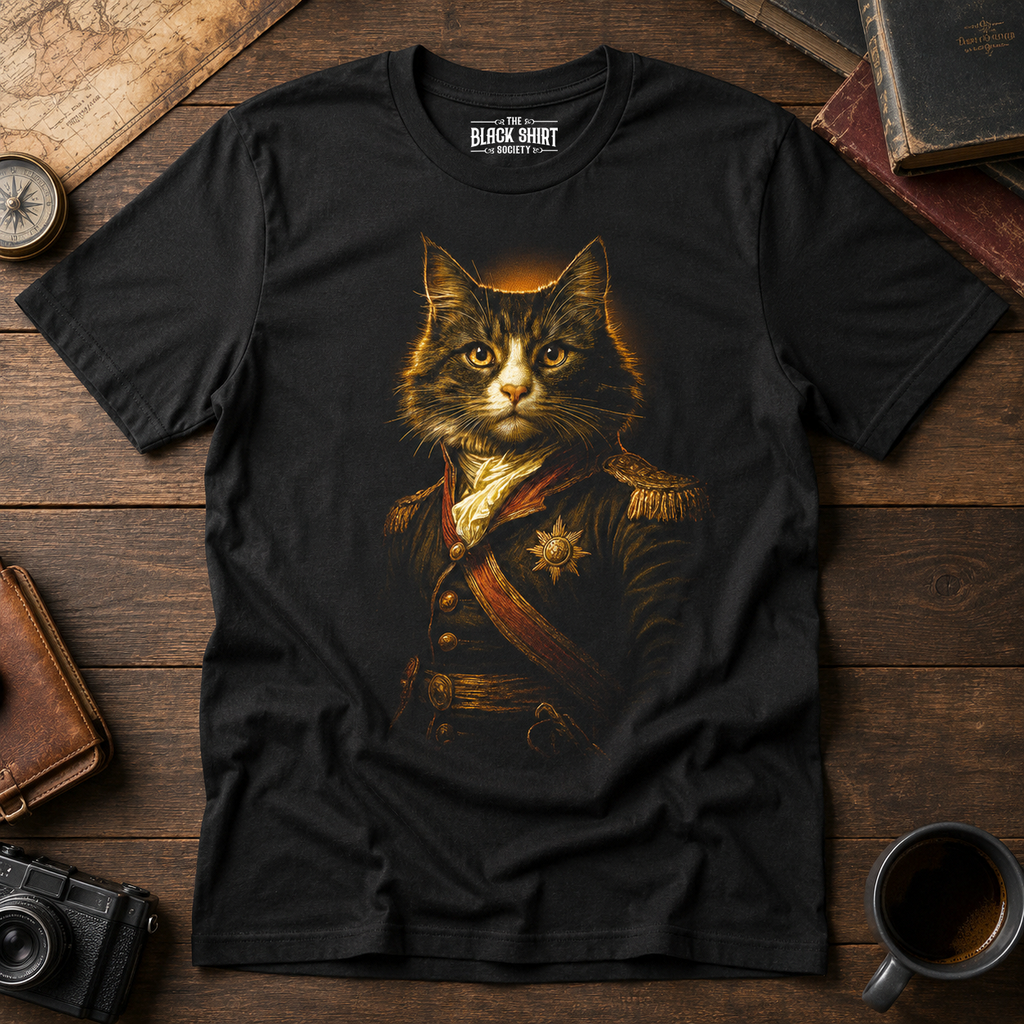 Distinguished Gentleman Cat T-Shirt, Fancy Military Cat Portrait Shirt, Funny Cat, Regal Cat Tee, Victorian Cat Art, Cat Dad Gift