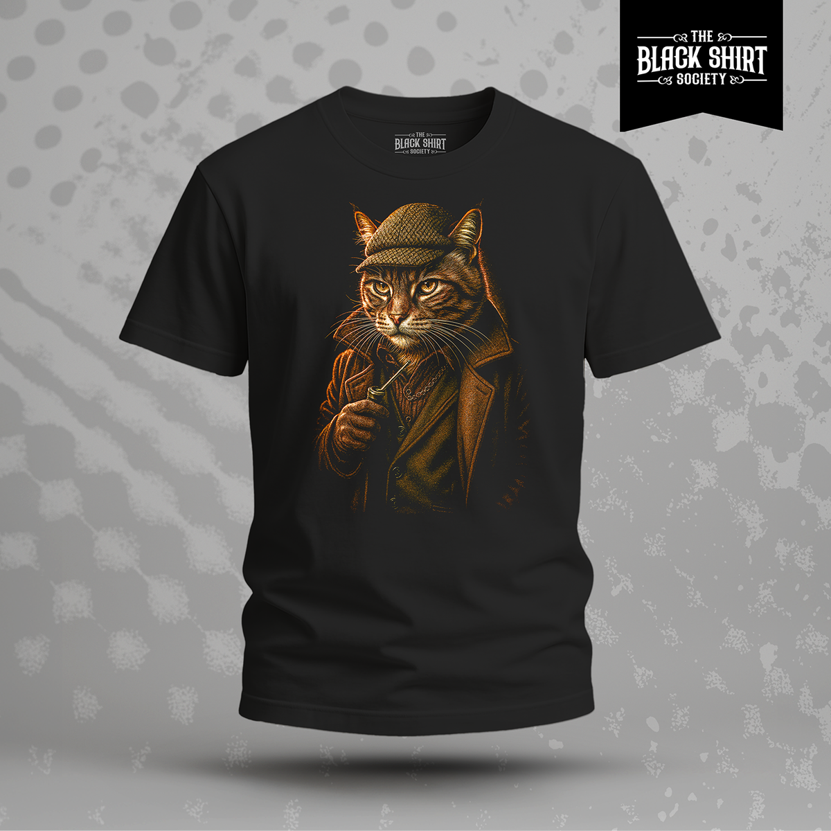Detective Cat T-Shirt, Vintage Sherlock Cat Art, Mystery Lover Gift