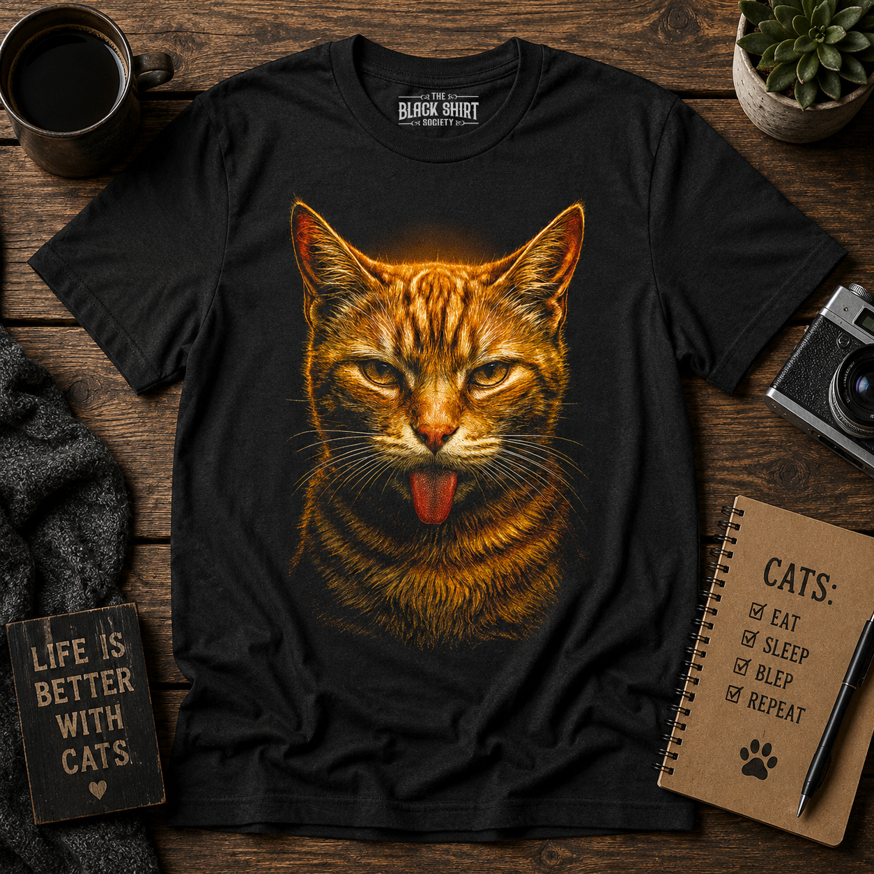 Blep Cat T-Shirt, Funny Face Tee, Silly Cat Lover Humor Shirt