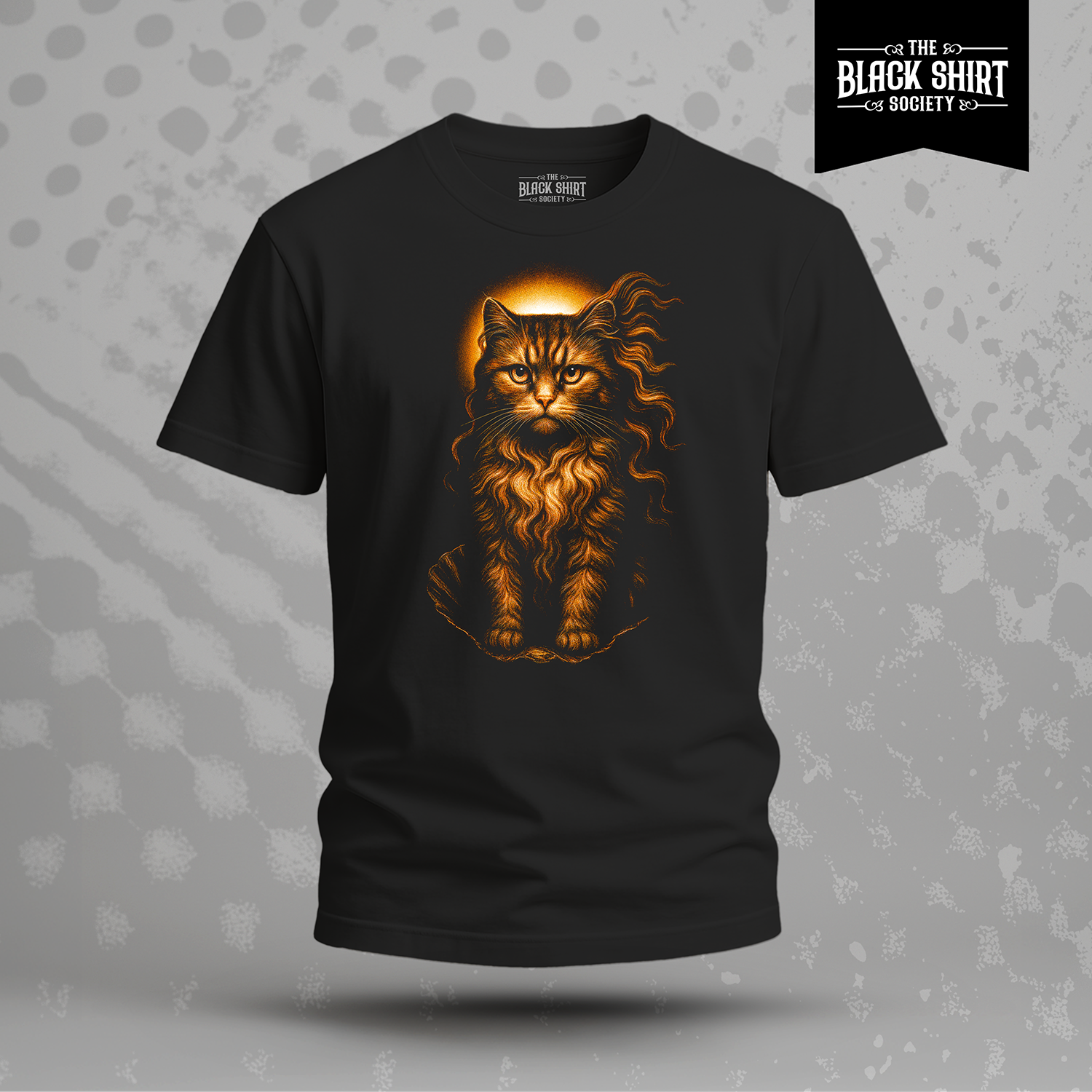 Regal Longhair Cat T-Shirt, Majestic Vintage Feline Art Tee