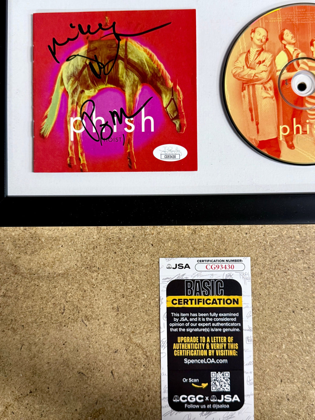 Phish (Trey Anastasio, Page & Mike) Signed Hoist Framed CD Booklet With JSA COA