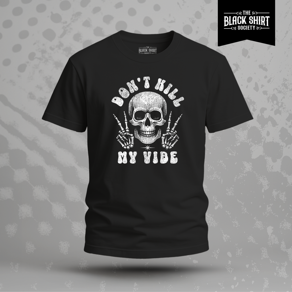 Skull Peace Signs T-Shirt, Gothic Streetwear, Dark Humor Goth Apparel